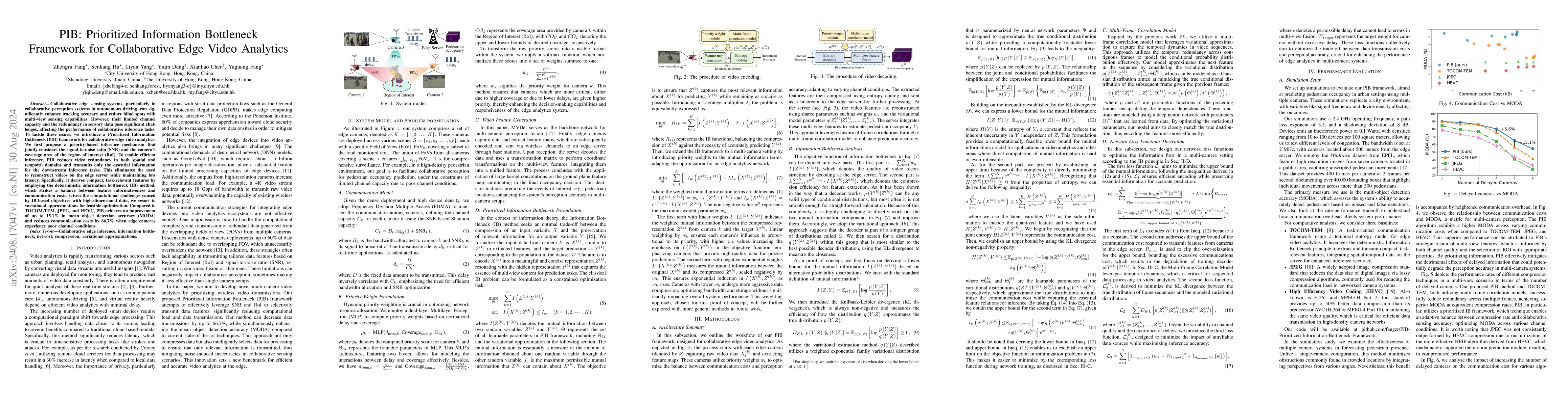 Thumbnail for PIB: Prioritized Information Bottleneck Framework for Collaborative Edge
  Video Analytics