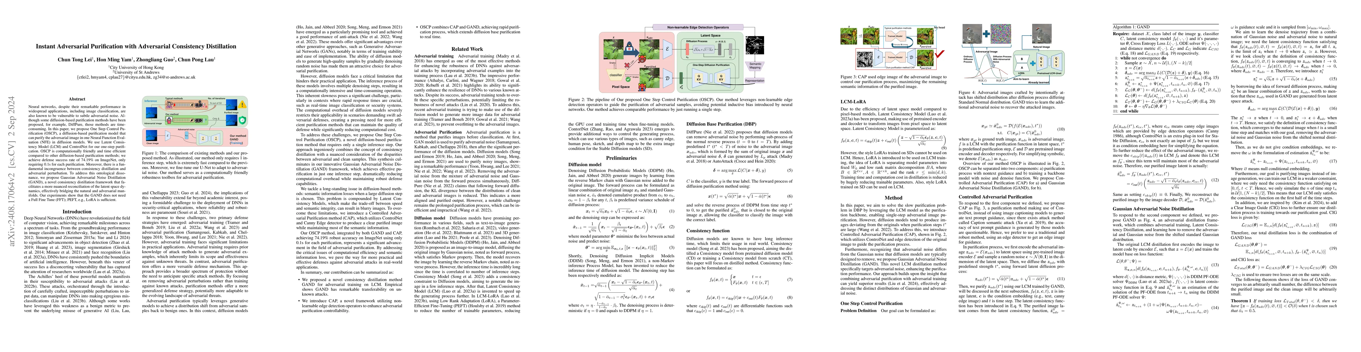 Thumbnail for Instant Adversarial Purification with Adversarial Consistency
  Distillation