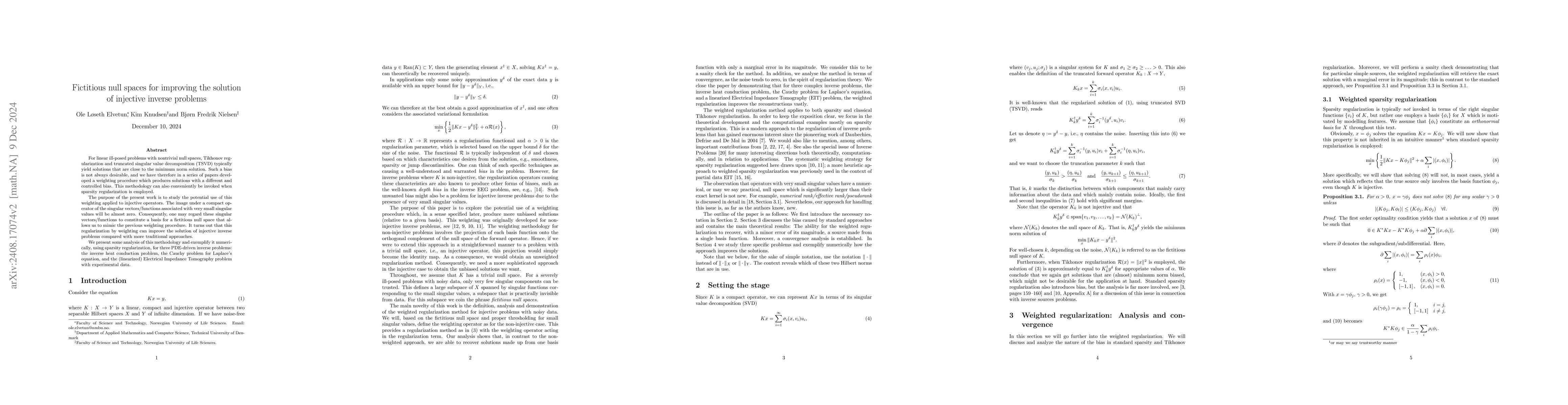 Thumbnail for Fictitious null spaces for improving the solution of injective inverse
  problems