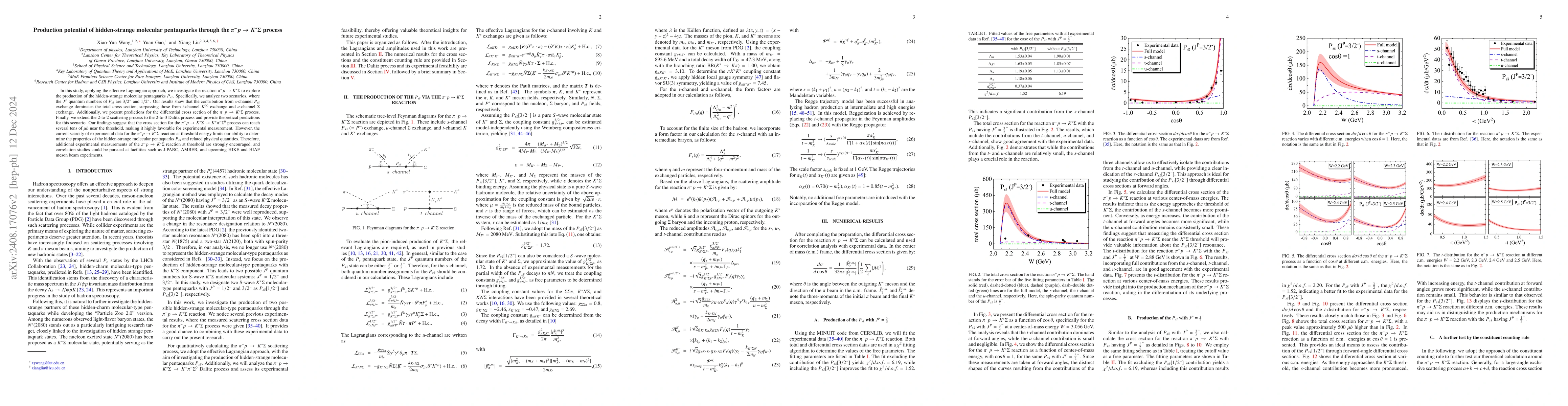 Thumbnail for Production potential of hidden-strange molecular pentaquarks through the
  $π^-p\rightarrow K^{*}Σ$ process