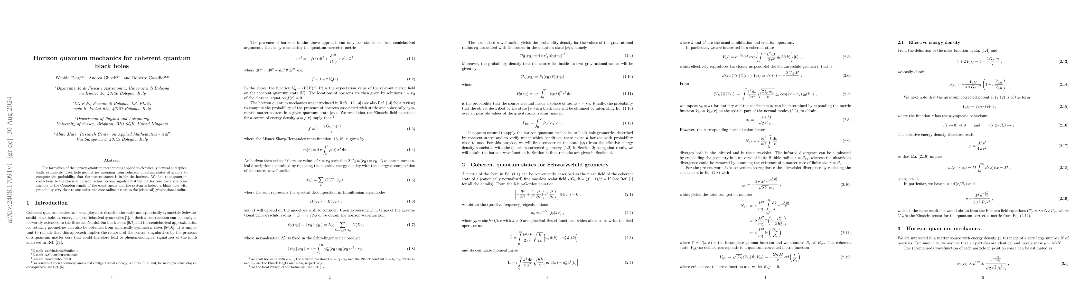 Thumbnail for Horizon quantum mechanics for coherent quantum black holes