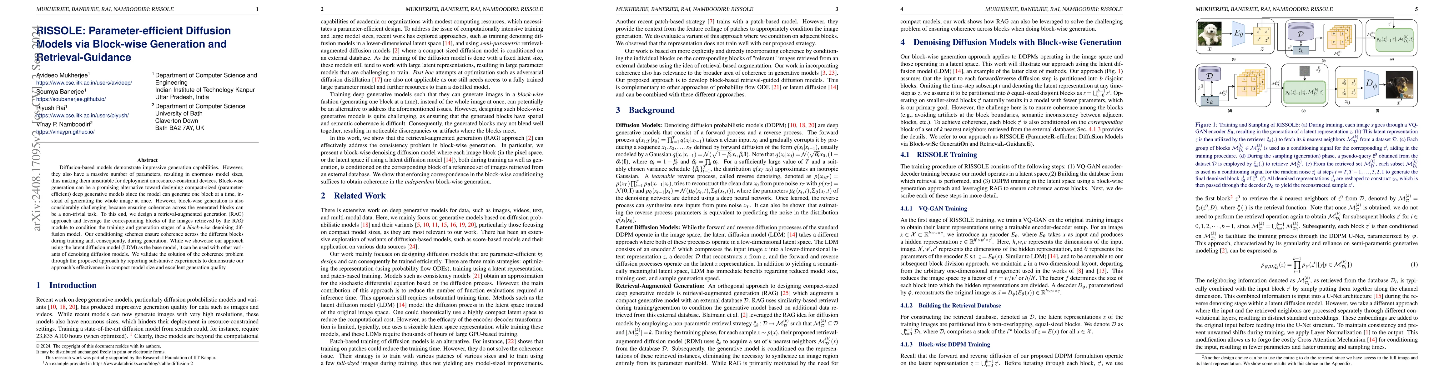 Thumbnail for RISSOLE: Parameter-efficient Diffusion Models via Block-wise Generation
  and Retrieval-Guidance