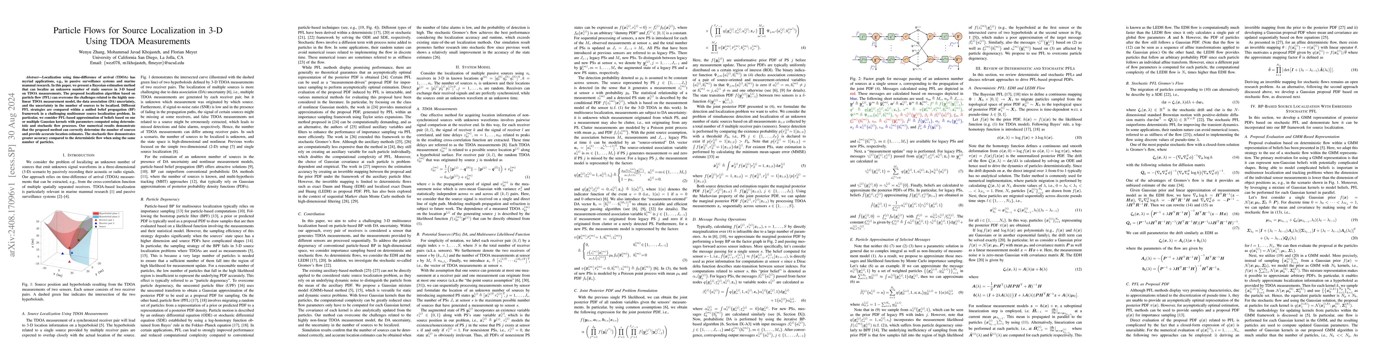 Thumbnail for Particle Flows for Source Localization in 3-D Using TDOA Measurements