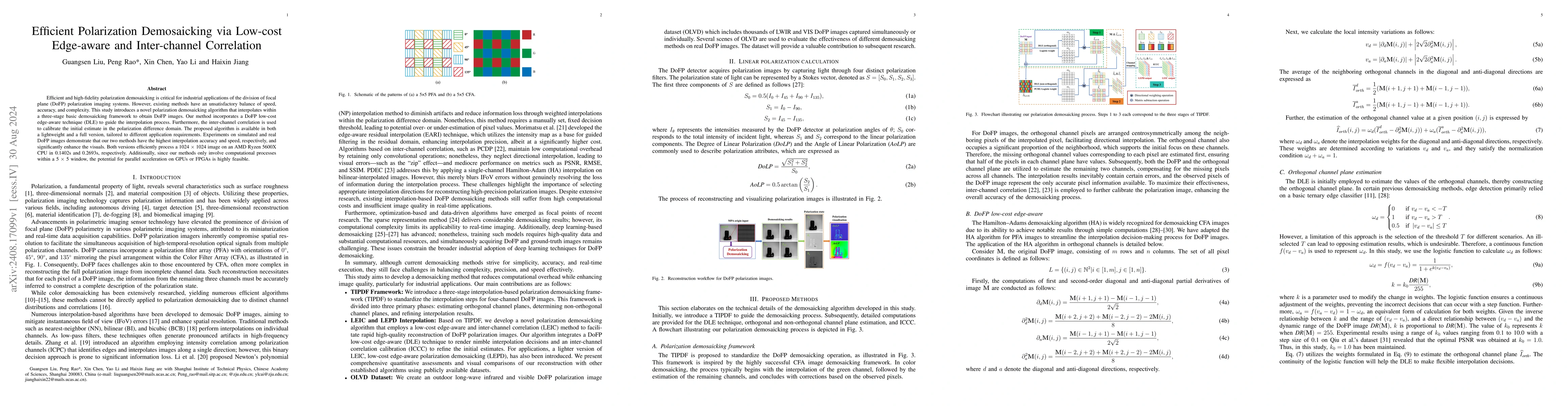 Thumbnail for Efficient Polarization Demosaicking via Low-cost Edge-aware and
  Inter-channel Correlation