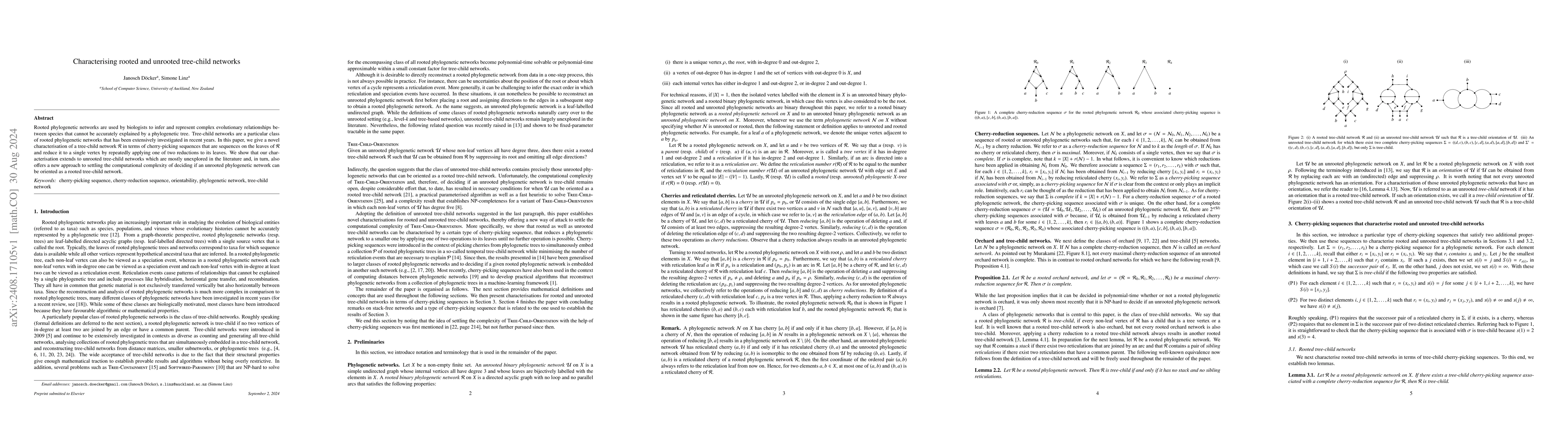 Thumbnail for Characterising rooted and unrooted tree-child networks