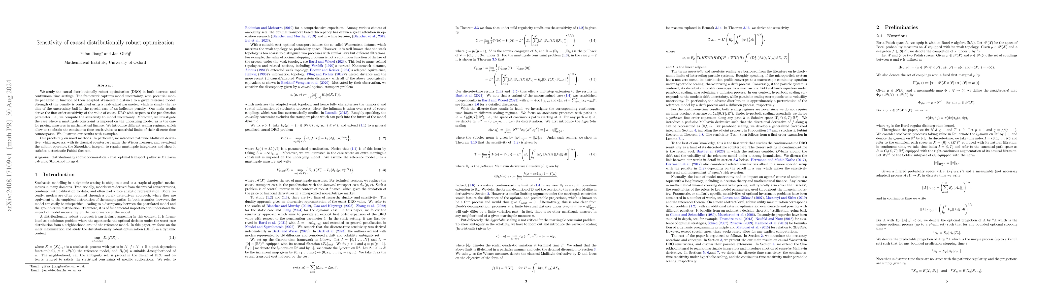 Thumbnail for Sensitivity of causal distributionally robust optimization