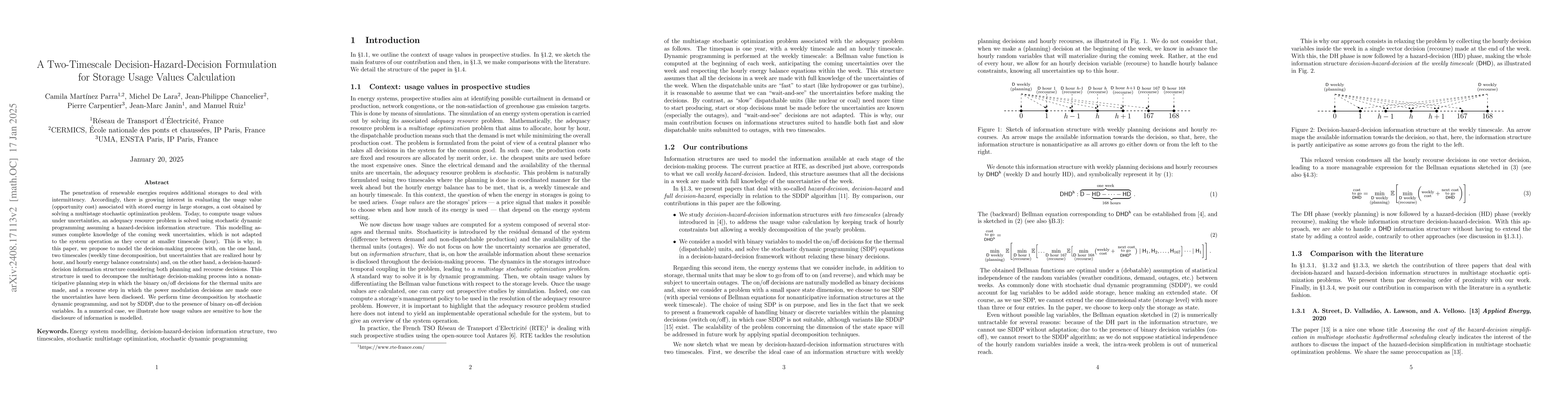 Thumbnail for A Two-Timescale Decision-Hazard-Decision Formulation for Storage Usage
  Values Calculation