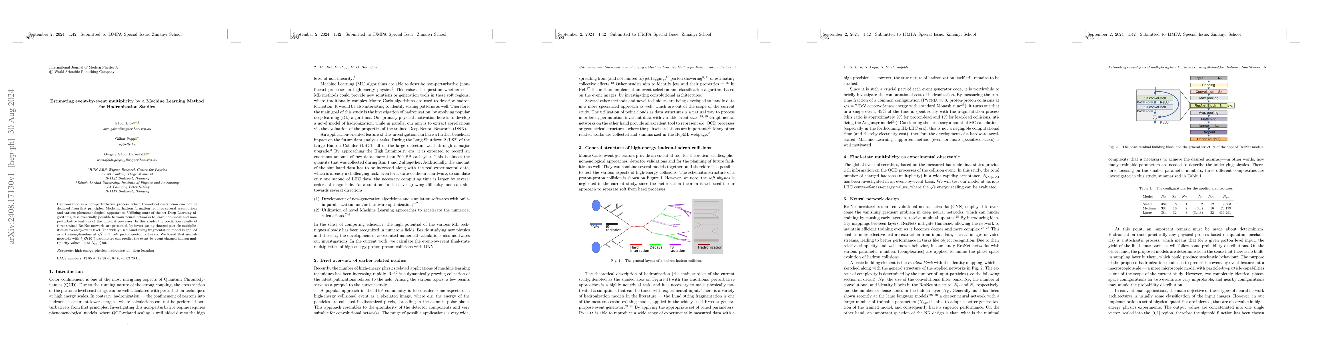 Thumbnail for Estimating event-by-event multiplicity by a Machine Learning Method for
  Hadronization Studies