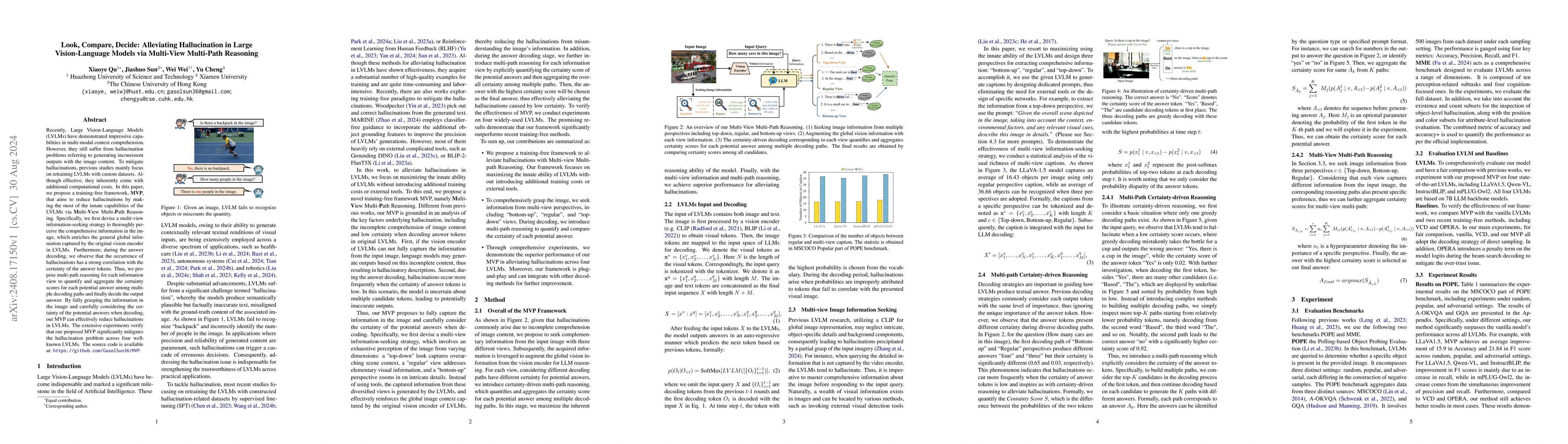 Thumbnail for Look, Compare, Decide: Alleviating Hallucination in Large
  Vision-Language Models via Multi-View Multi-Path Reasoning