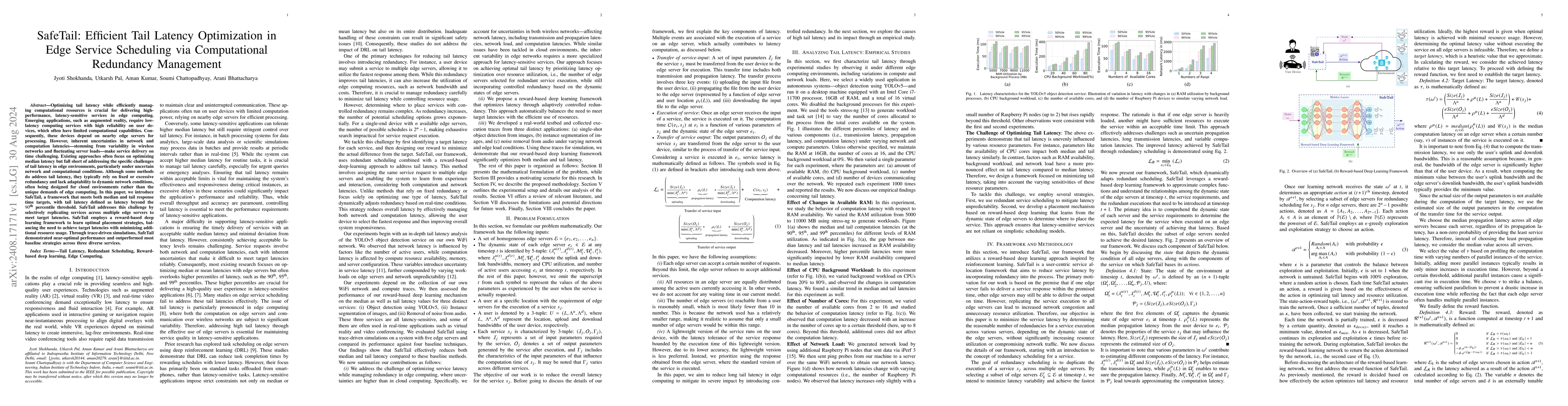 Thumbnail for SafeTail: Efficient Tail Latency Optimization in Edge Service Scheduling
  via Computational Redundancy Management