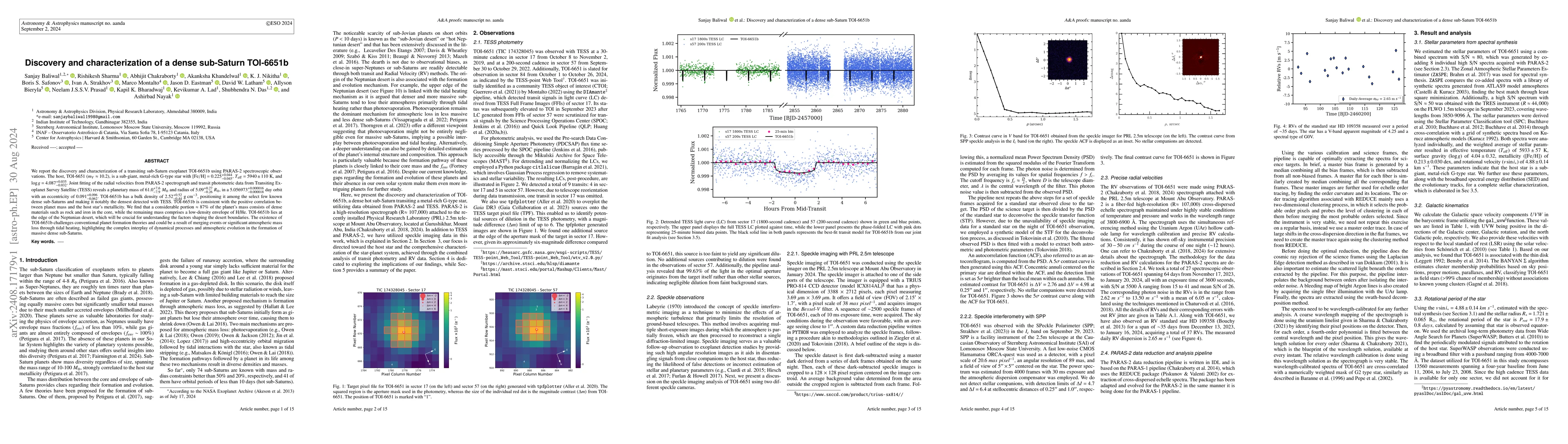 Thumbnail for Discovery and characterization of a dense sub-Saturn TOI-6651b