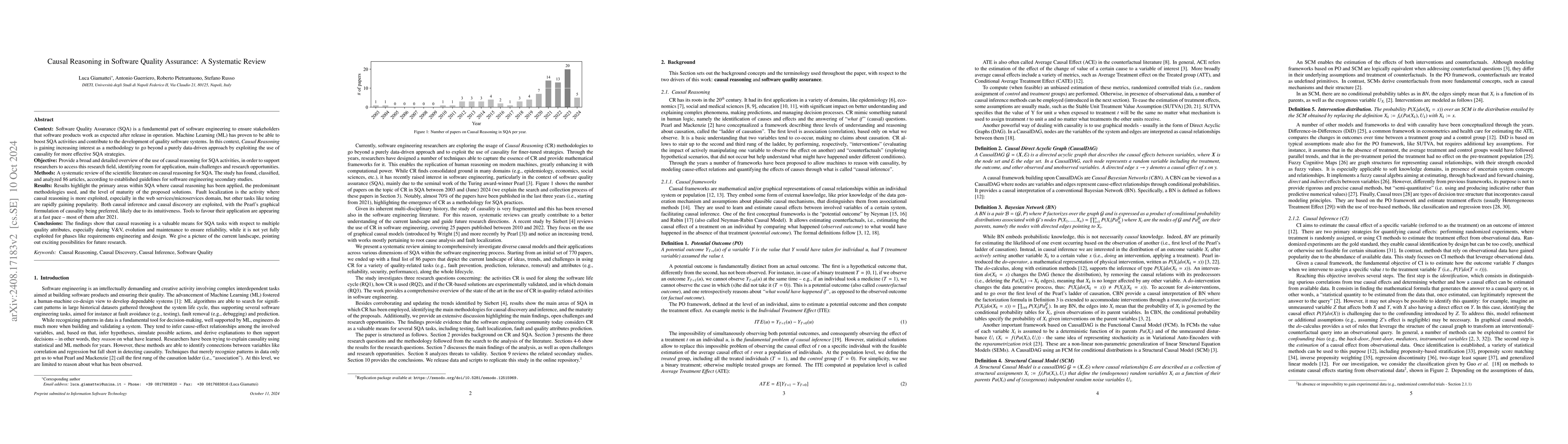 Thumbnail for Causal Reasoning in Software Quality Assurance: A Systematic Review