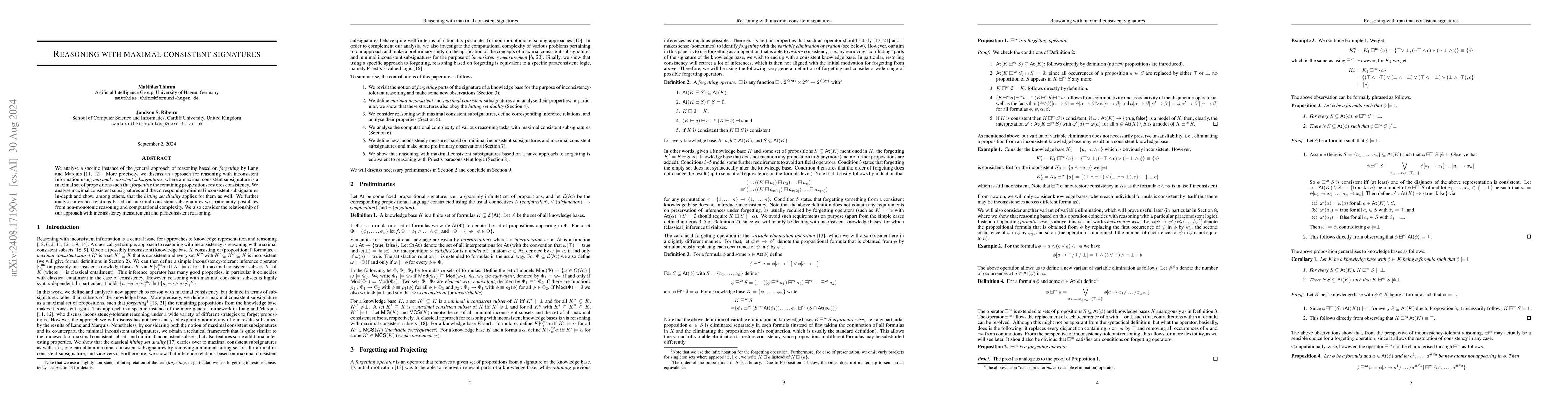 Thumbnail for Reasoning with maximal consistent signatures