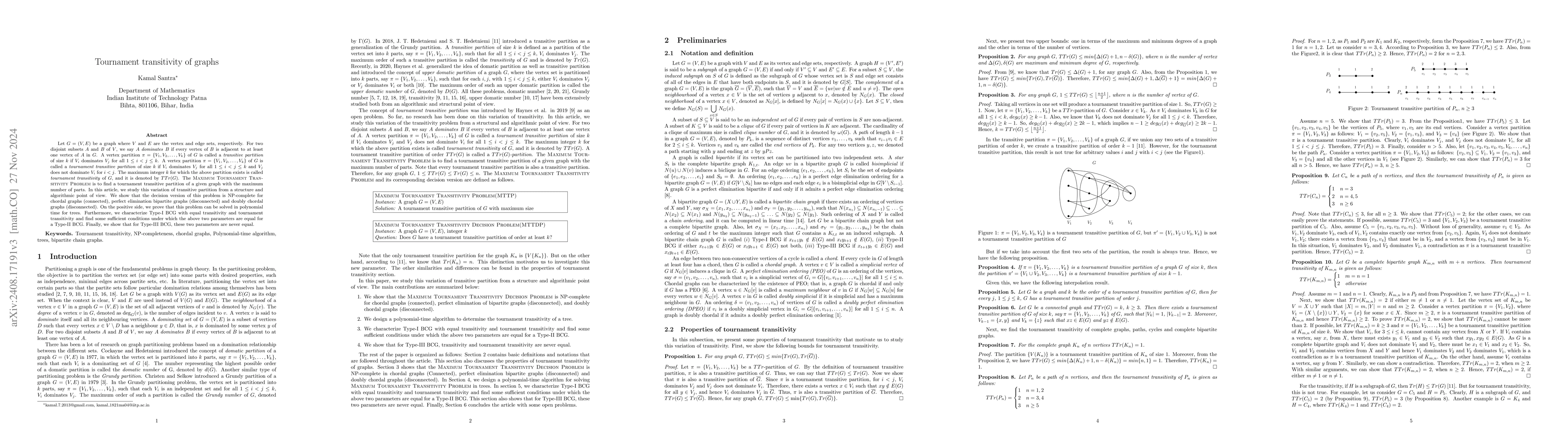 Thumbnail for Tournament transitivity of graphs