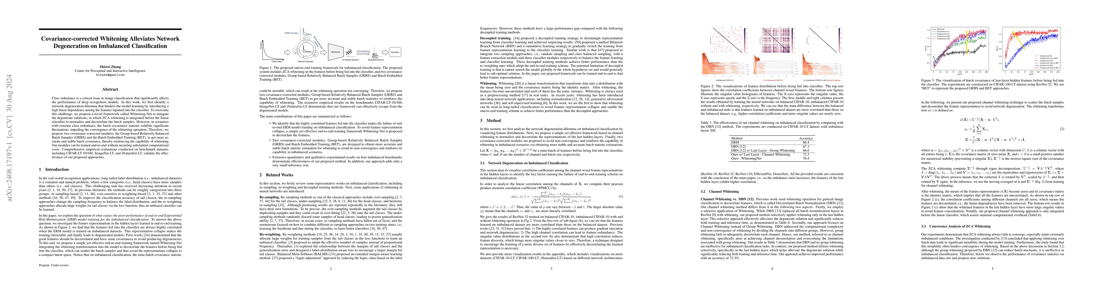 Thumbnail for Covariance-corrected Whitening Alleviates Network Degeneration on
  Imbalanced Classification