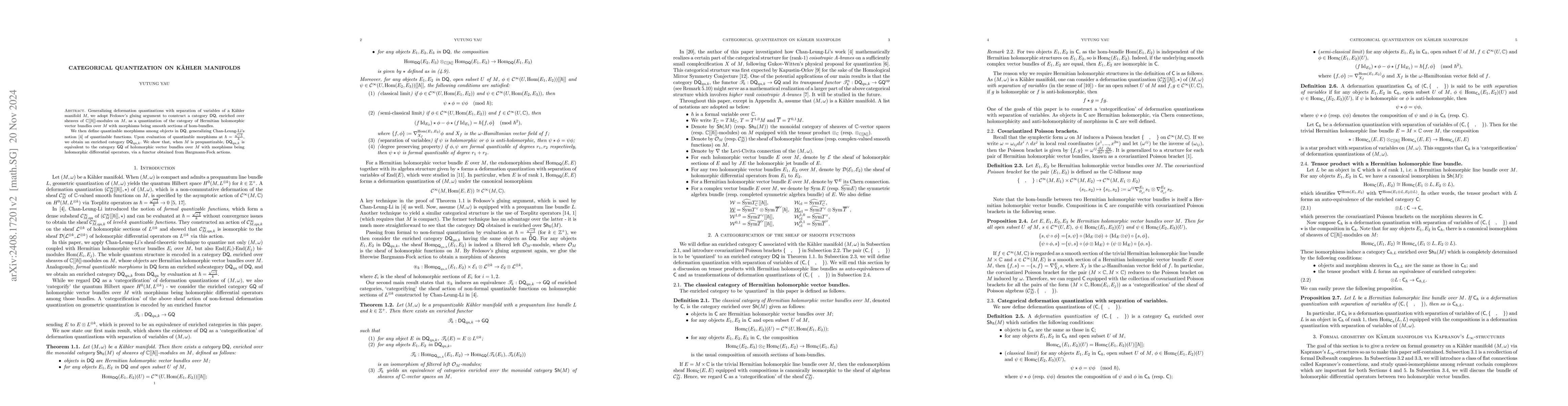 Thumbnail for Categorical quantization on Kähler manifolds