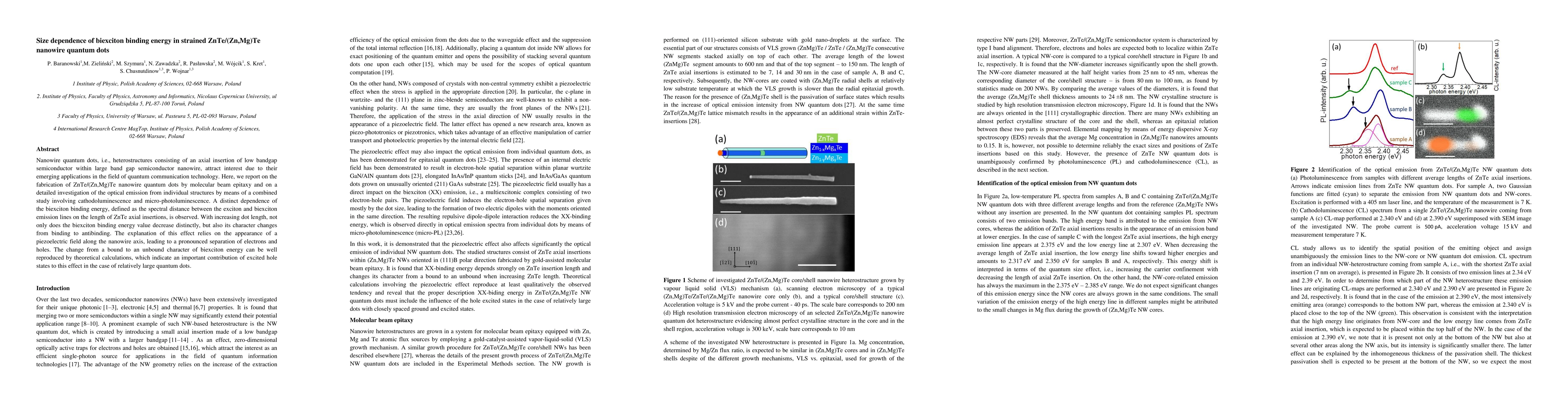 Thumbnail for Size dependence of biexciton binding energy in strained ZnTe/(Zn,Mg)Te
  nanowire quantum dots