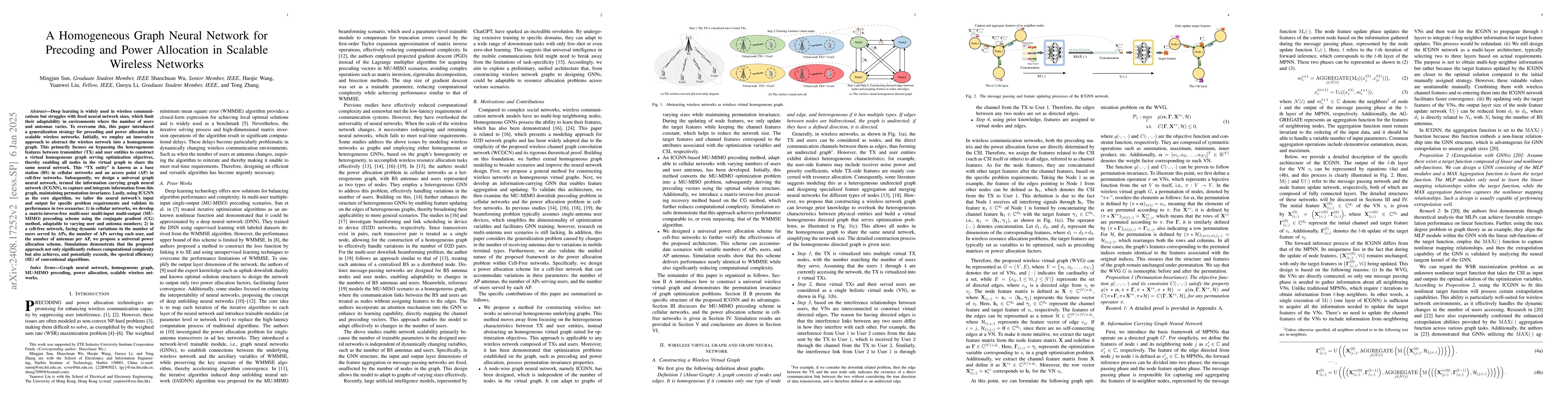 Thumbnail for A Homogeneous Graph Neural Network for Precoding and Power Allocation in
  Scalable Wireless Networks