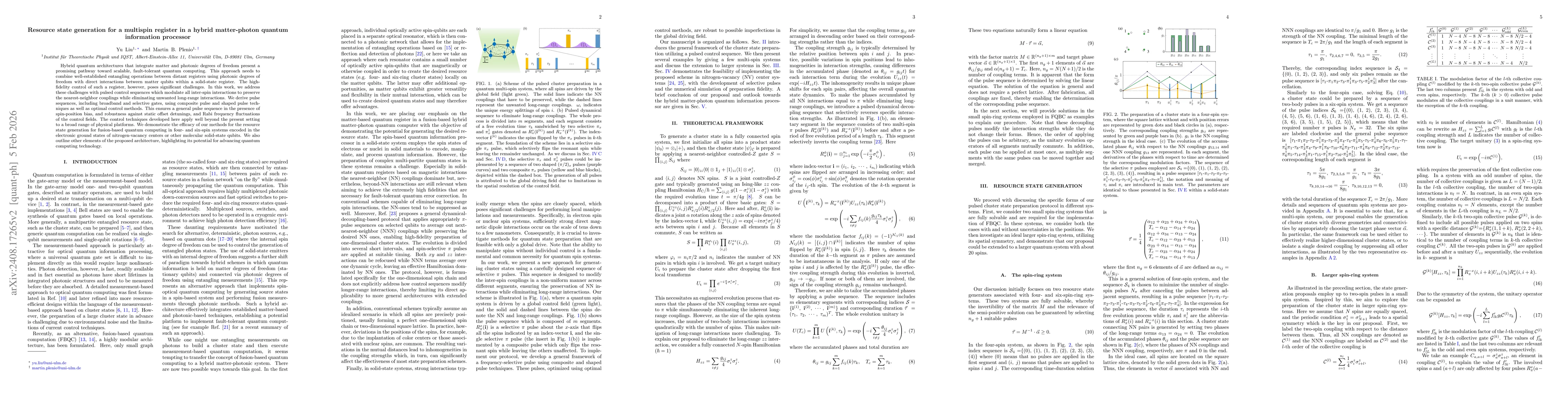 Thumbnail for Resource state generation for a multispin register in a hybrid matter-photon quantum information processor