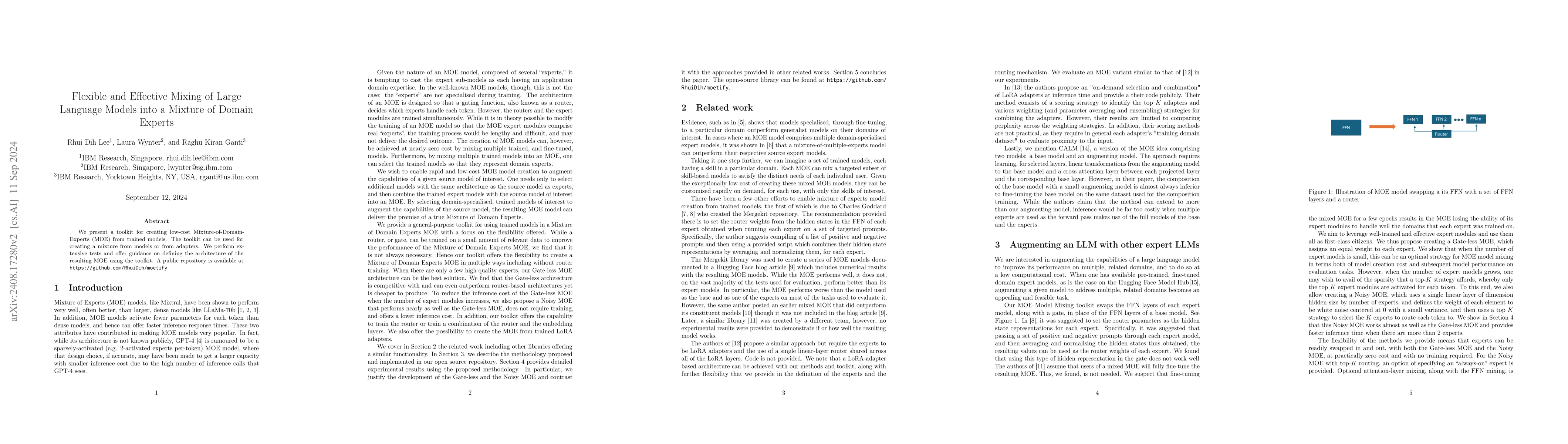 Thumbnail for Flexible and Effective Mixing of Large Language Models into a Mixture of
  Domain Experts