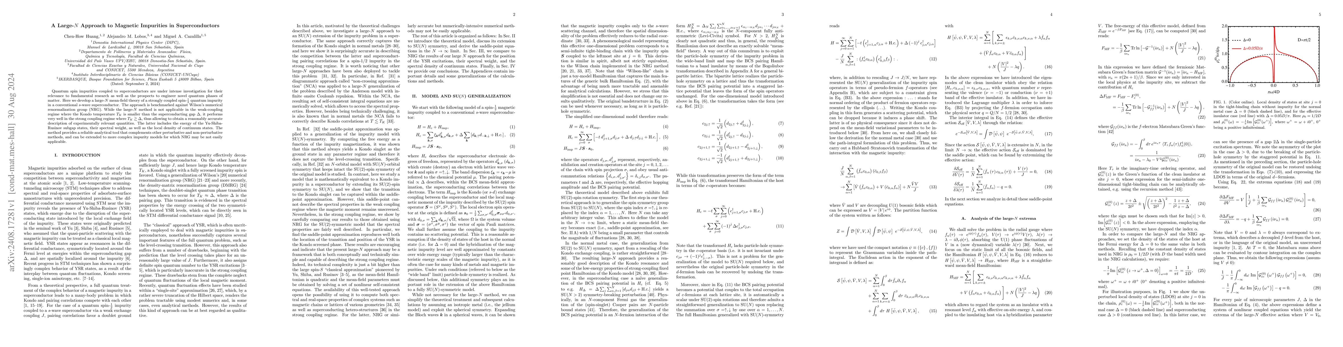 Thumbnail for A Large-$N$ Approach to Magnetic Impurities in Superconductors