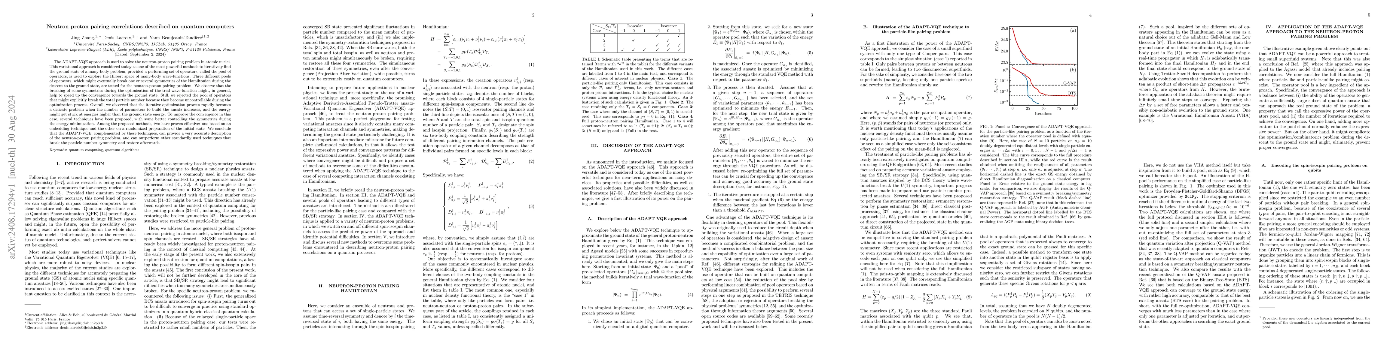 Thumbnail for Neutron-proton pairing correlations described on quantum computers