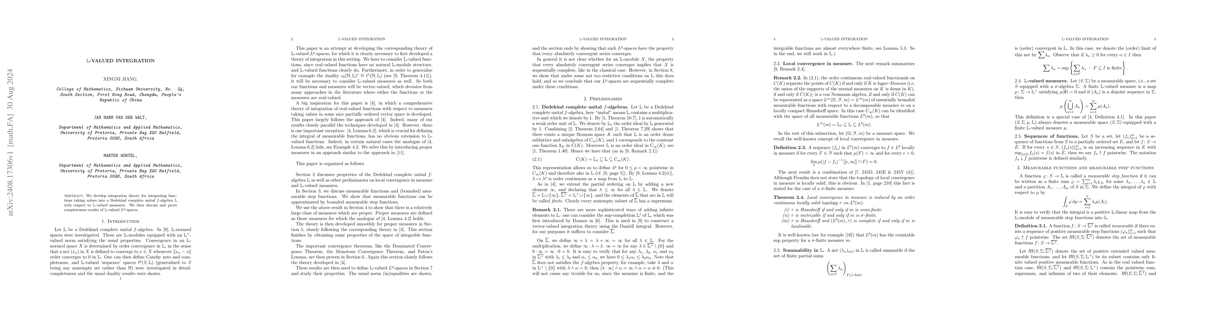 Thumbnail for L-valued integration
