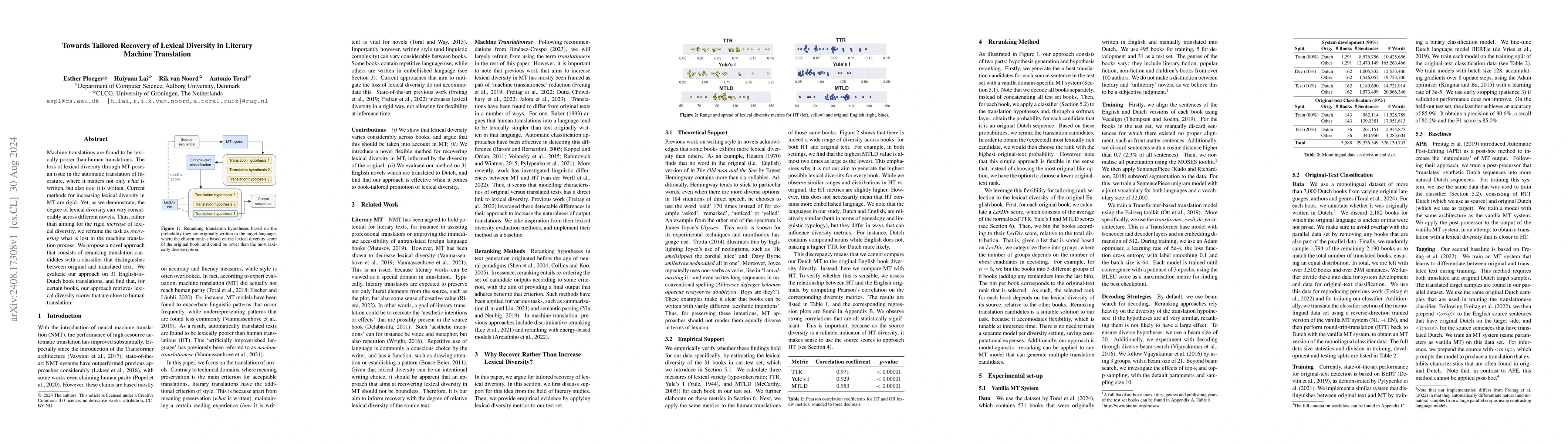 Thumbnail for Towards Tailored Recovery of Lexical Diversity in Literary Machine
  Translation