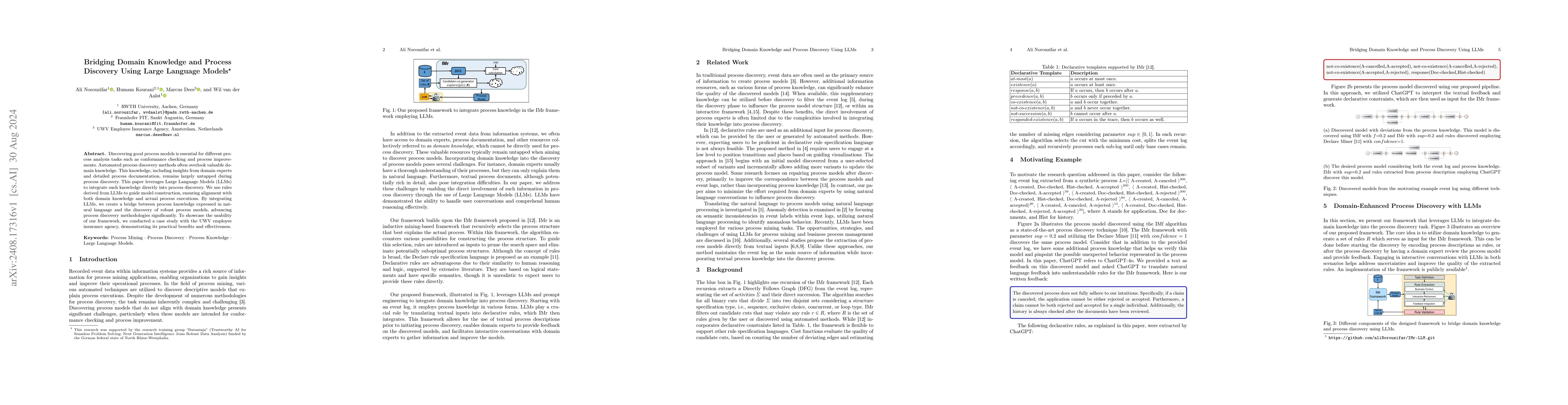 Thumbnail for Bridging Domain Knowledge and Process Discovery Using Large Language
  Models