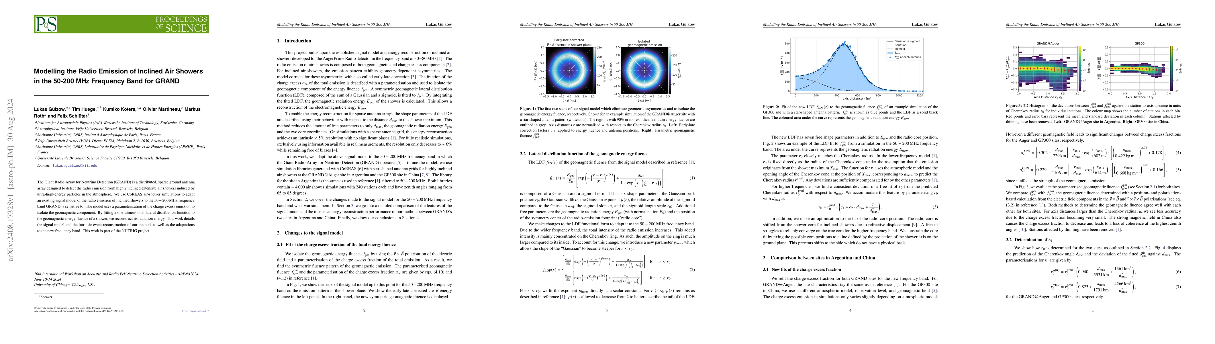 Thumbnail for Modelling the Radio Emission of Inclined Air Showers in the 50-200 MHz
  Frequency Band for GRAND
