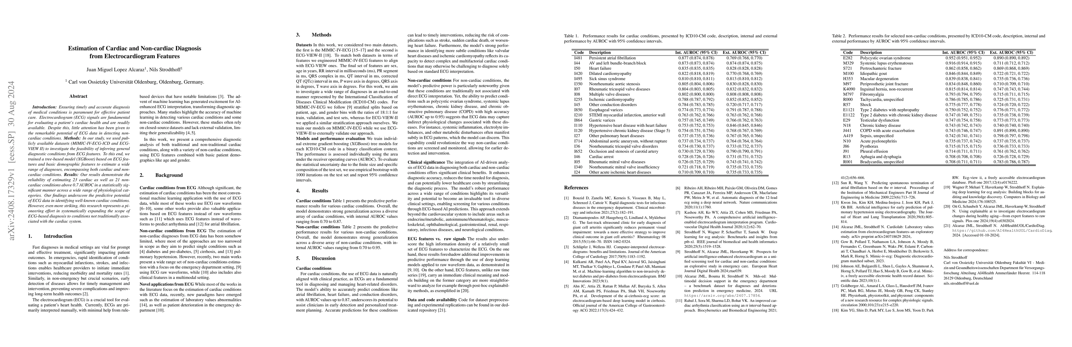 Thumbnail for Estimation of Cardiac and Non-cardiac Diagnosis from Electrocardiogram
  Features