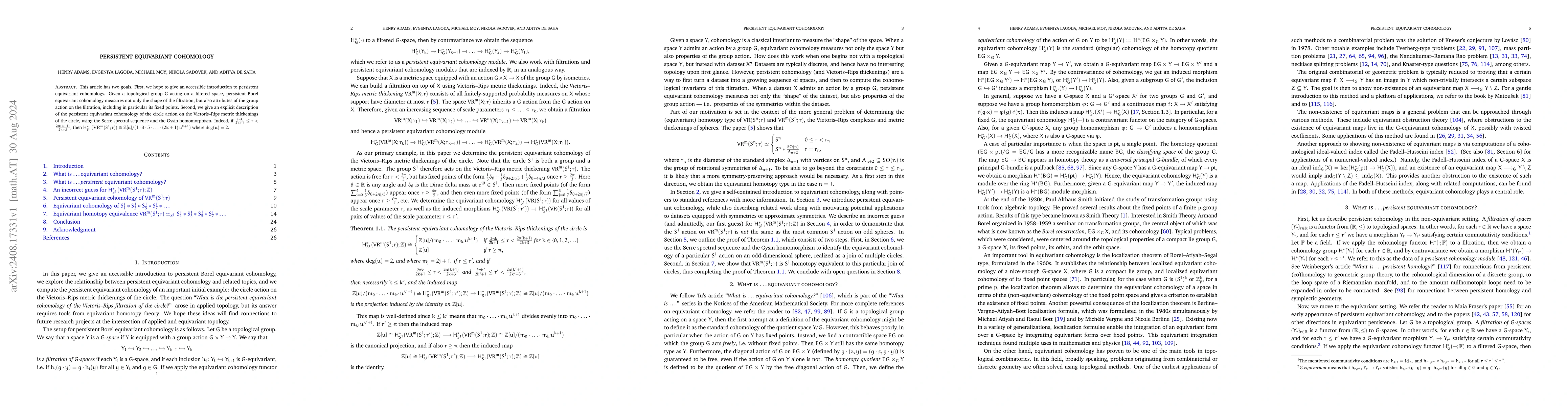 Thumbnail for Persistent equivariant cohomology