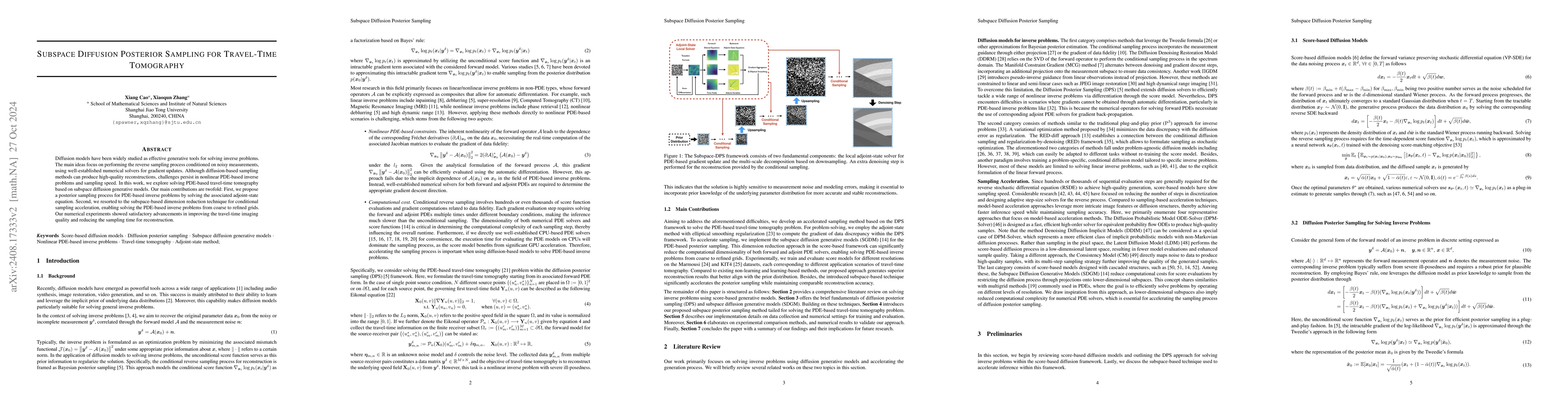 Thumbnail for Subspace Diffusion Posterior Sampling for Travel-Time Tomography