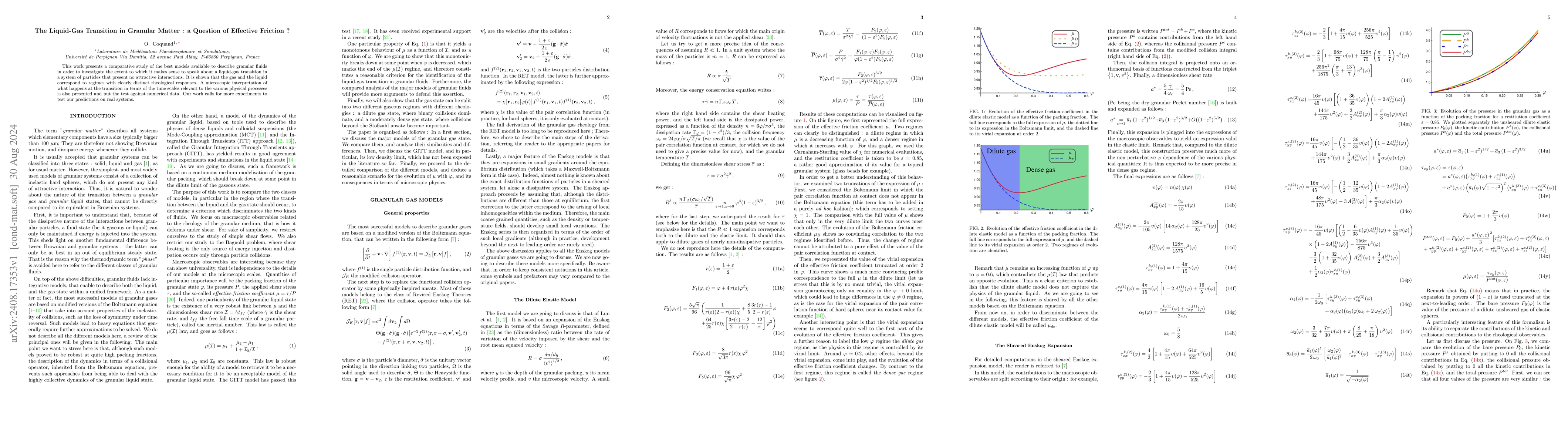 Thumbnail for The Liquid-Gas Transition in Granular Matter : a Question of Effective
  Friction ?