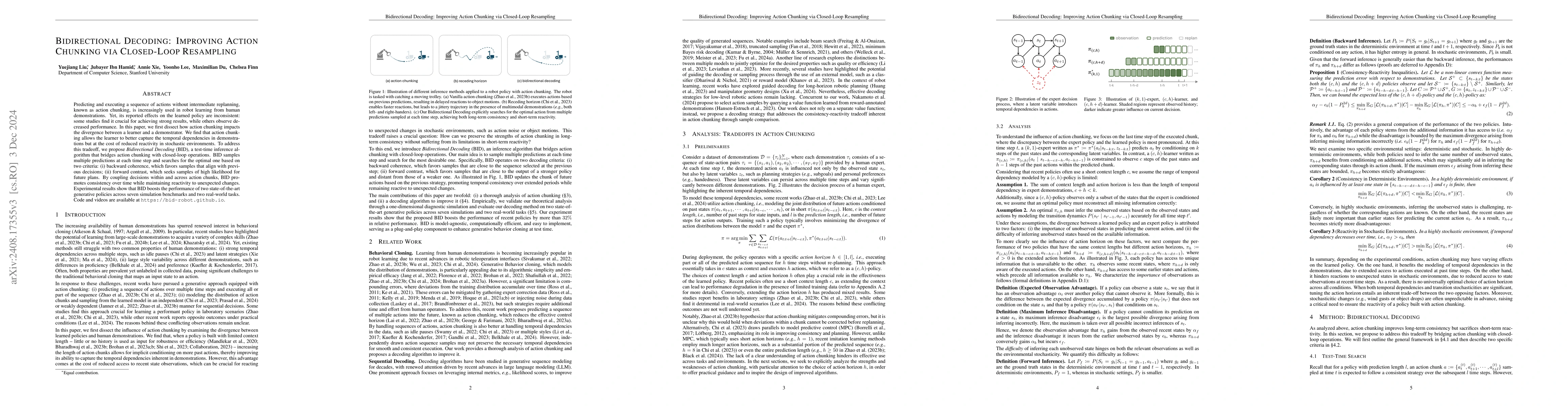 Thumbnail for Bidirectional Decoding: Improving Action Chunking via Closed-Loop
  Resampling