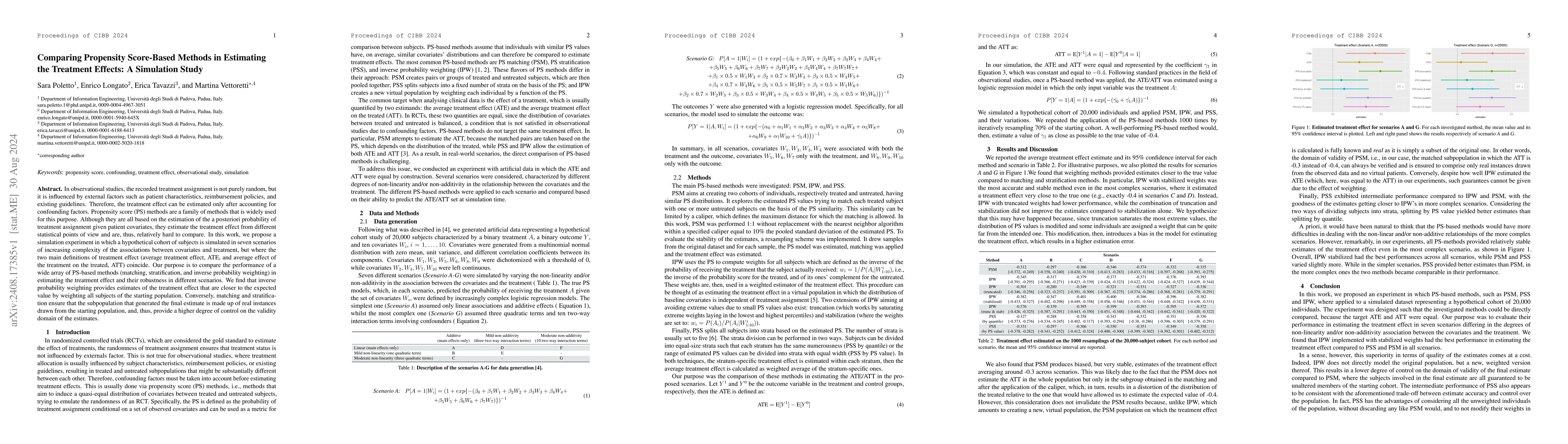 Thumbnail for Comparing Propensity Score-Based Methods in Estimating the Treatment
  Effects: A Simulation Study