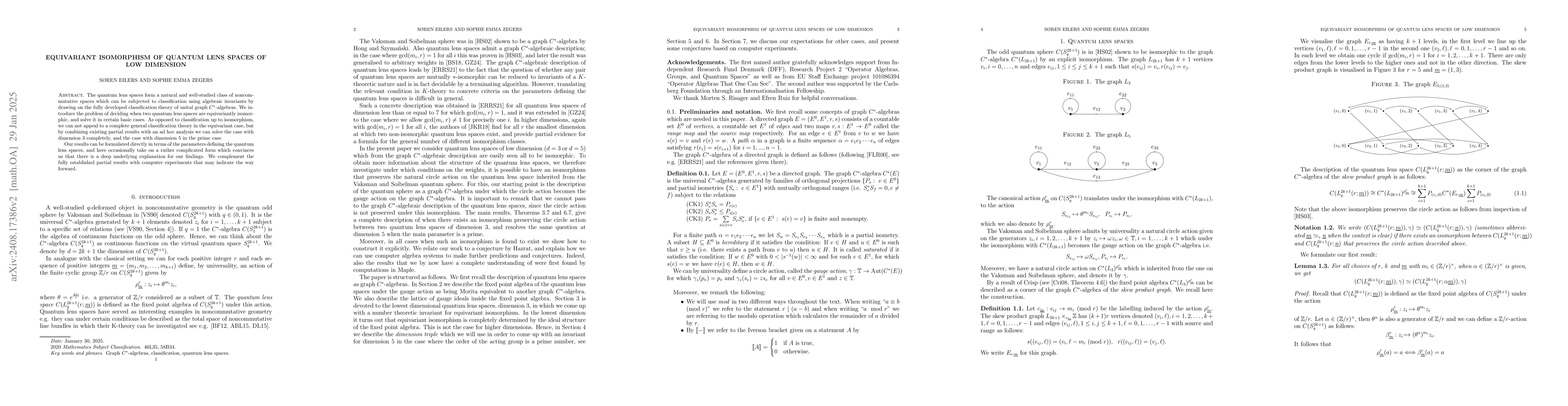 Thumbnail for Equivariant isomorphism of Quantum Lens Spaces of low dimension