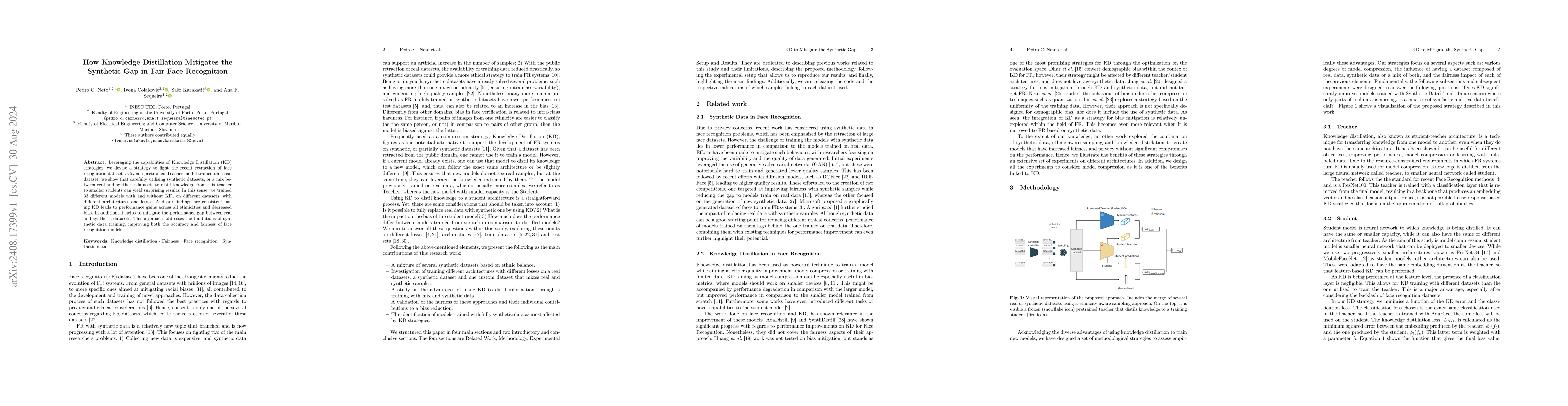 Thumbnail for How Knowledge Distillation Mitigates the Synthetic Gap in Fair Face
  Recognition