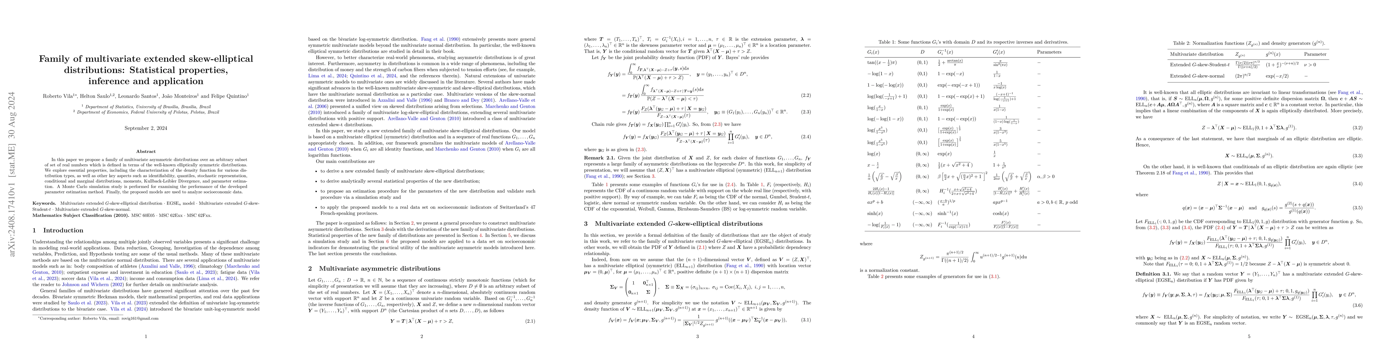 Thumbnail for Family of multivariate extended skew-elliptical distributions:
  Statistical properties, inference and application