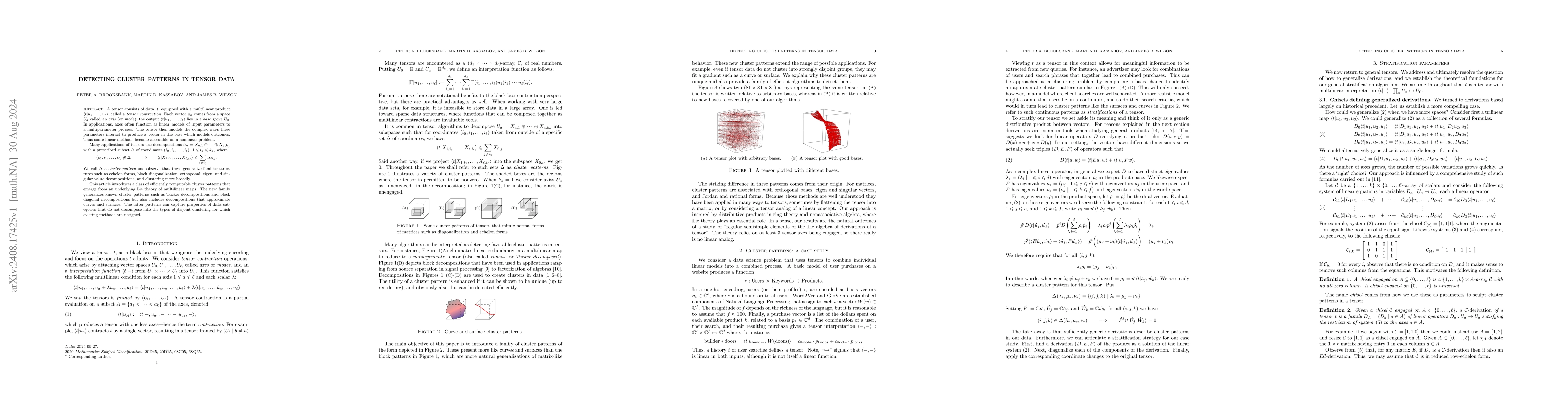 Thumbnail for Detecting cluster patterns in tensor data
