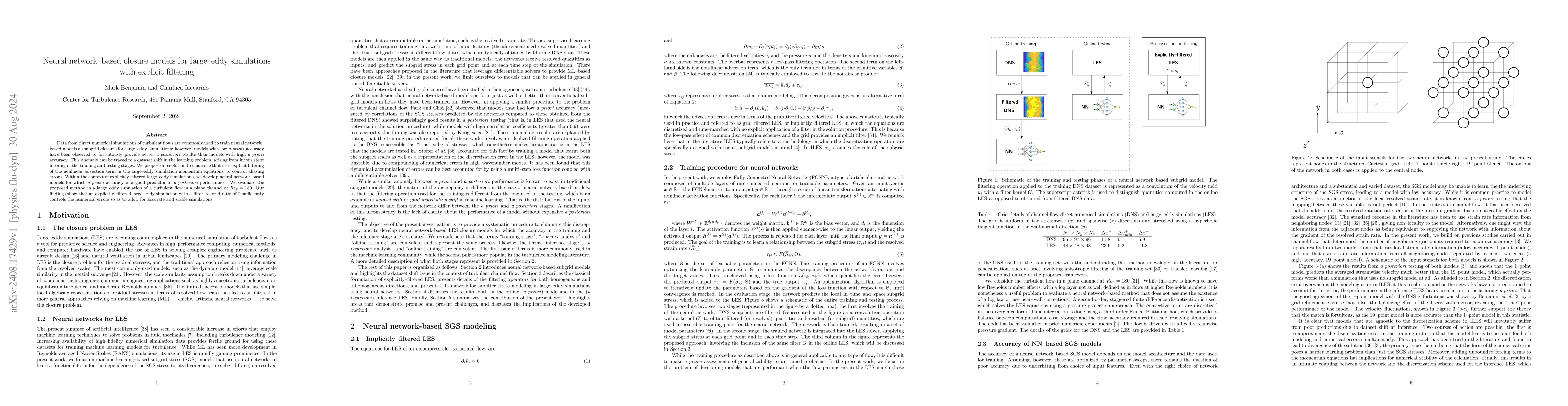 Thumbnail for Neural network-based closure models for large-eddy simulations with
  explicit filtering