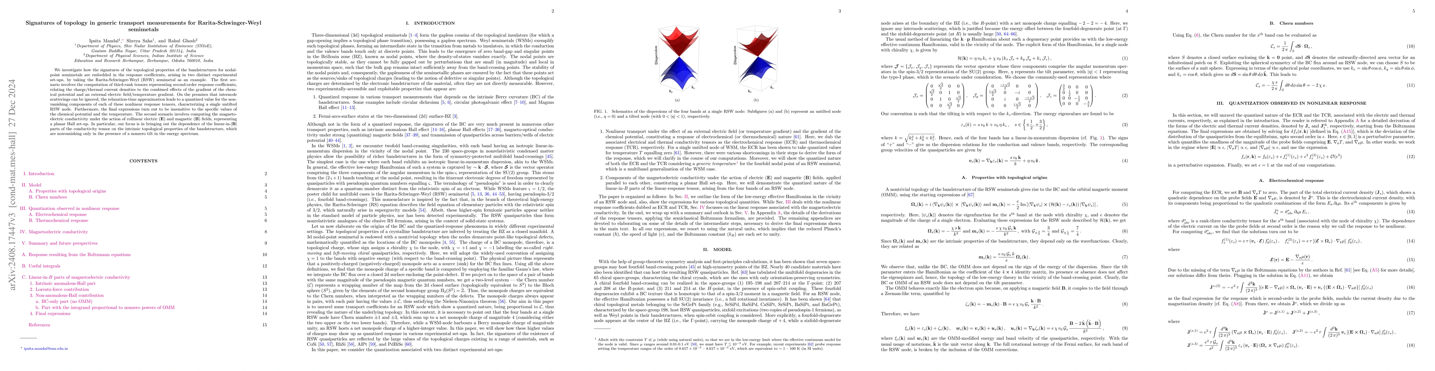 Thumbnail for Signatures of topology in generic transport measurements for
  Rarita-Schwinger-Weyl semimetals