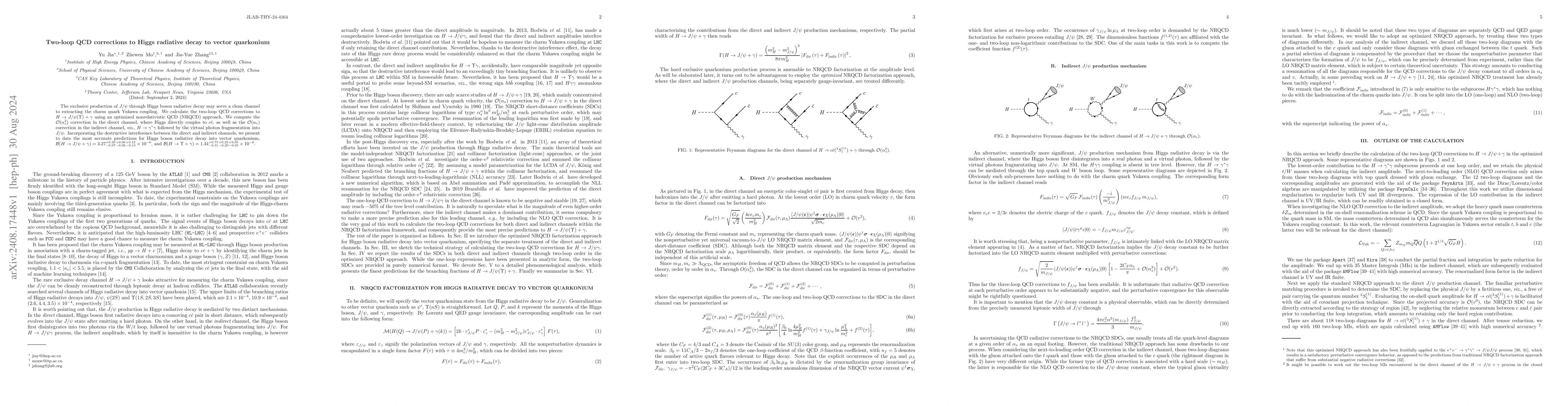 Thumbnail for Two-loop QCD corrections to Higgs radiative decay to vector quarkonium
