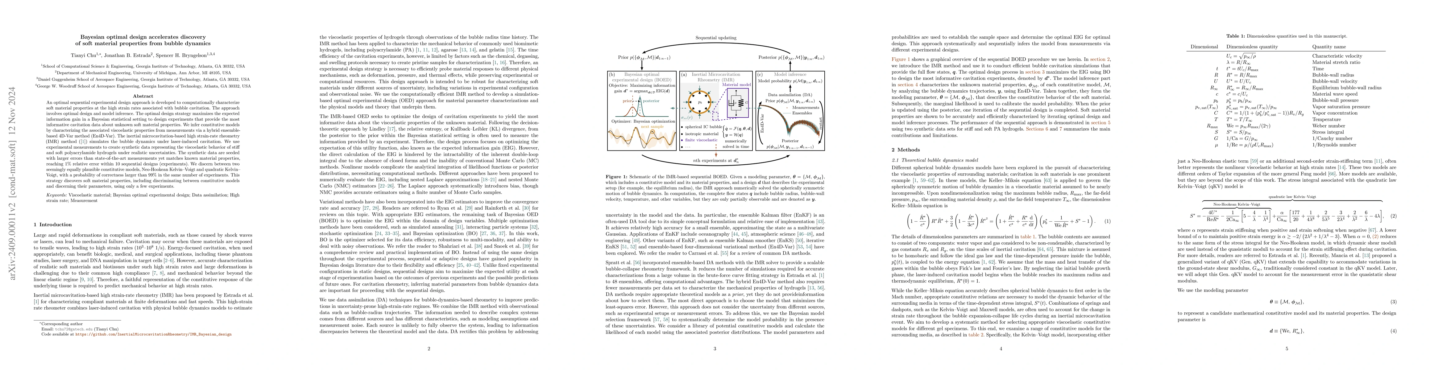 Thumbnail for Bayesian optimal design accelerates discovery of material properties
  from bubble dynamics