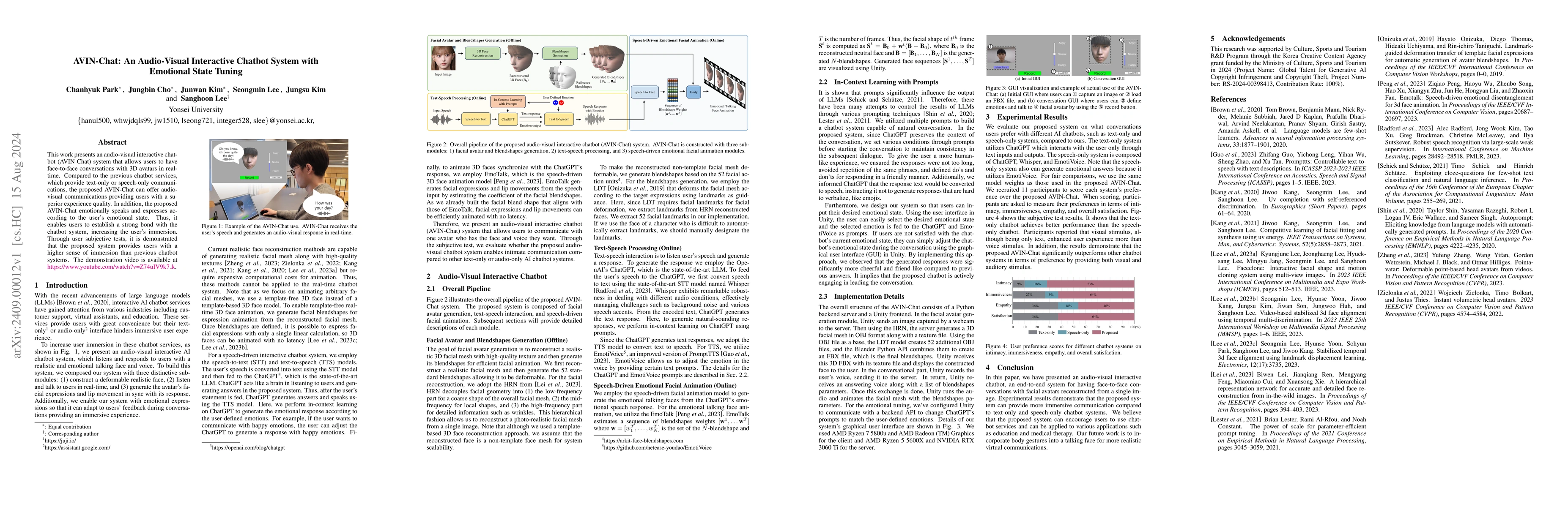 Thumbnail for AVIN-Chat: An Audio-Visual Interactive Chatbot System with Emotional
  State Tuning
