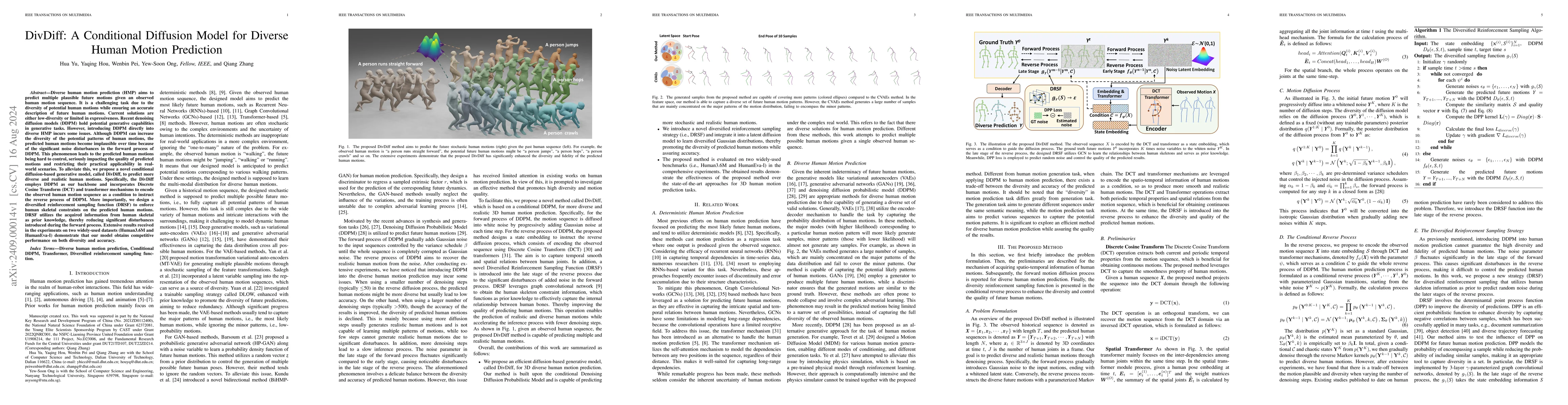 Thumbnail for DivDiff: A Conditional Diffusion Model for Diverse Human Motion
  Prediction