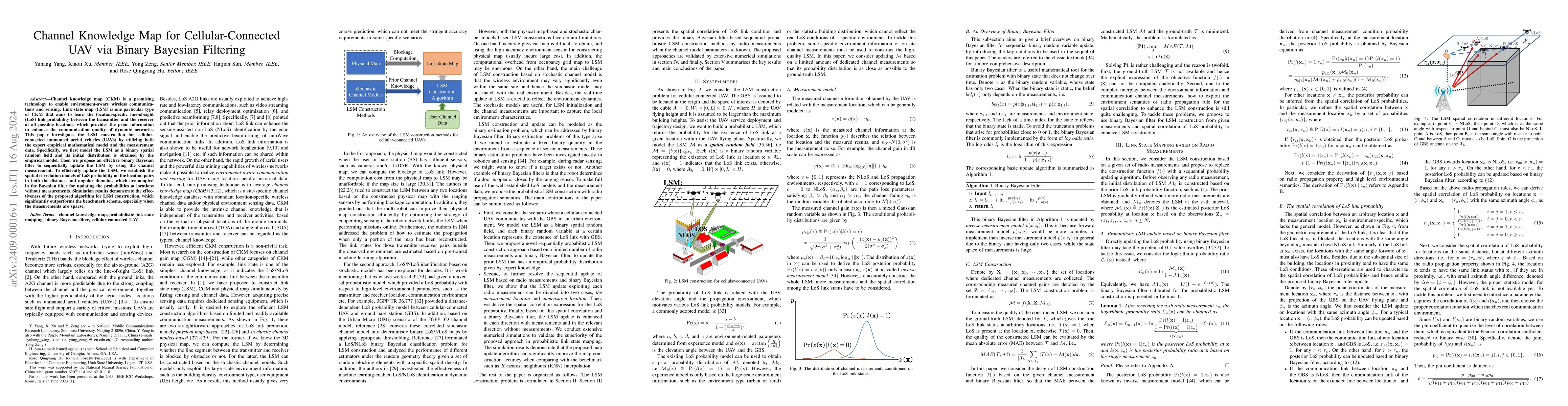 Thumbnail for Channel Knowledge Map for Cellular-Connected UAV via Binary Bayesian
  Filtering