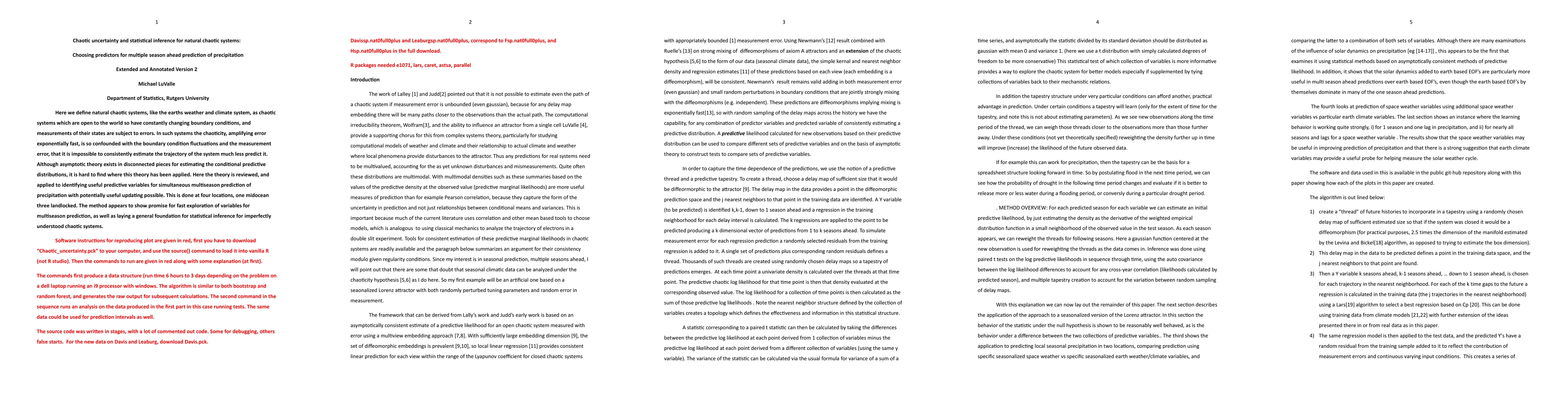 Thumbnail for Chaotic uncertainty and statistical inference for natural chaotic
  systems: Choosing predictors for multiple season ahead prediction of
  precipitation, Extended and Annotated
