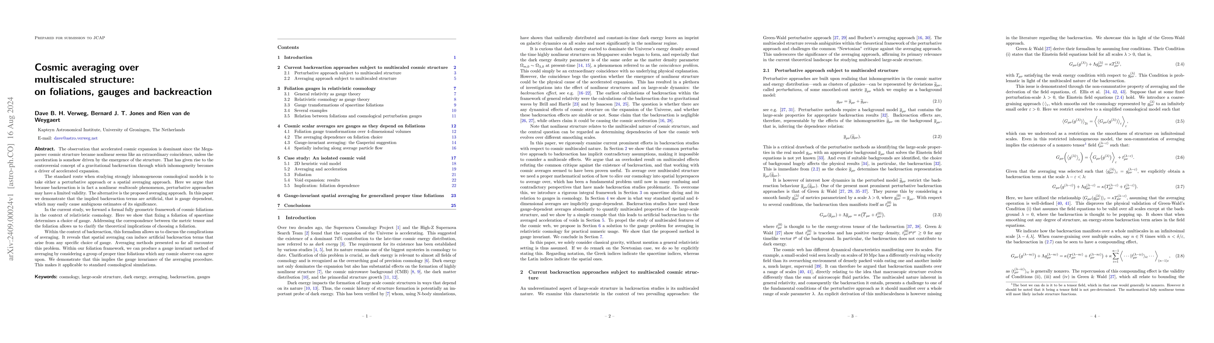 Thumbnail for Cosmic averaging over multiscaled structure: on foliations, gauges and
  backreaction