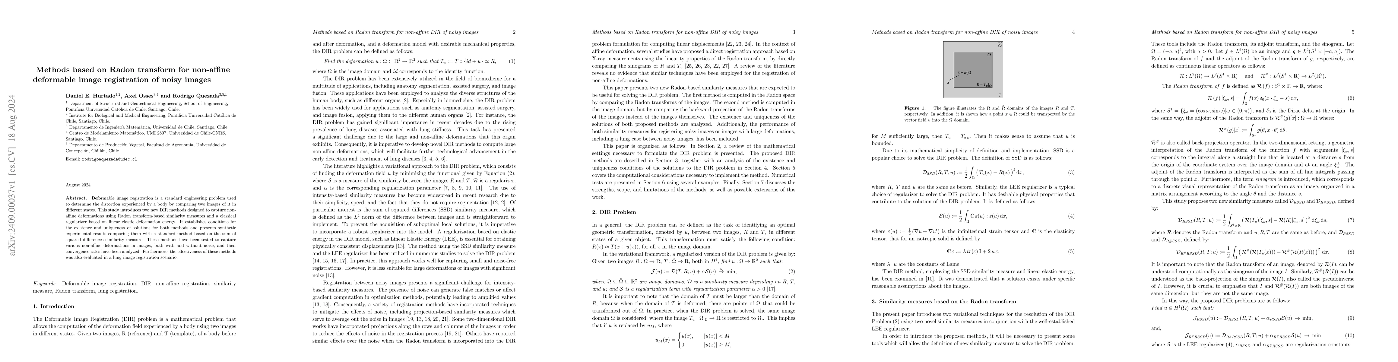 Thumbnail for Methods based on Radon transform for non-affine deformable image
  registration of noisy images